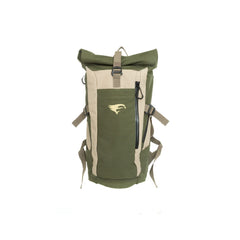 Elevation Suppression Silent Pack front view in olive and tan showing stealth silhouette