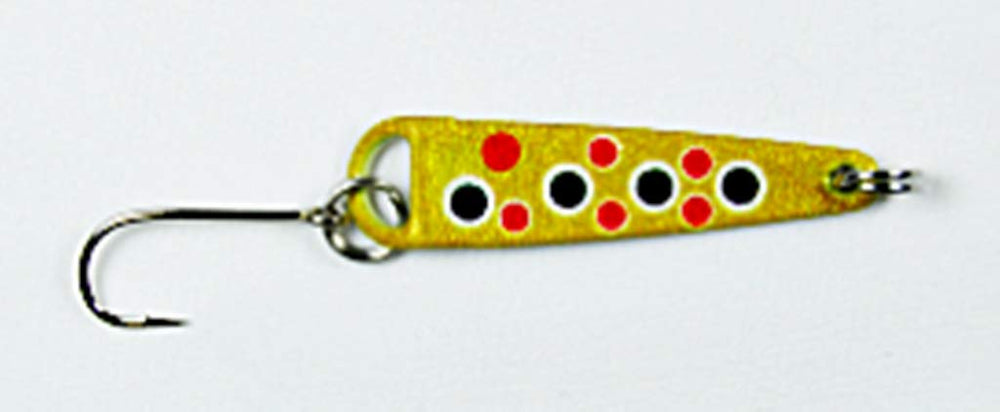 Elgin God's Tooth brown trout spoon lure, ideal for trolling and casting to trigger strikes.