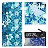 Elite Trend Hibiscus towel, front view, two-sided design for stylish beach days.