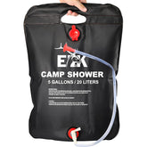 ELK solar shower bag folded compact for easy transport and storage