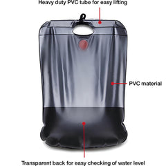 ELK solar shower bag removable hose enabling flexible outdoor rinsing
