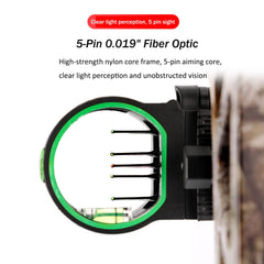 Elkrich 5-pin bow sight with optical fiber provides precise distance aiming