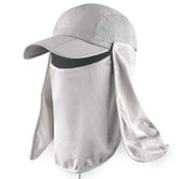 ELLEWIN Outdoor Sun Hat Light Grey with neck flap and wide brim
