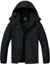 ELLSWOS men's raincoat waterproof front view shows durable shell for reliable daily protection during sudden showers