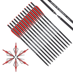 ELONG OUTDOOR crossbow bolts 20-inch carbon 12-pack for accurate hunting and practice
