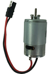 Elusive Wildlife dual-voltage feeder motor with rugged metal housing for outdoor use.