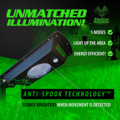 Elusive Wildlife Kill Light Outfitter green beam enhances hog hunting visibility from a distance.