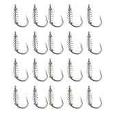 eMagTech spring fishing hooks set, 20 pieces, size 10, black, high carbon steel