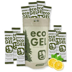 Emergency Zone Eco Gel Port-a-Potty pack solidifies liquid waste for easier handling.