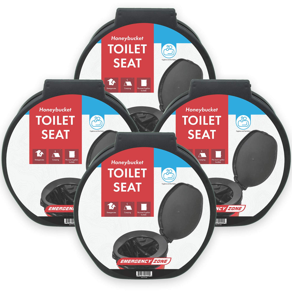 Emergency Zone honey bucket seat 5gal snap-on design for quick, secure setup on buckets.