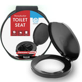 Emergency Zone Honey Bucket Seat back view shows quick snap-fit installation for portable use