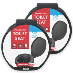 Emergency Zone Honey Bucket Seat compatibility with 3-5 gallon pails for quick setup.