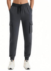 Emlovm fleece-lined joggers show warm fleece interior for winter hikes