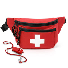 EMS XTRM Lifeguard fanny pack red with whistle lanyard for rapid first aid access