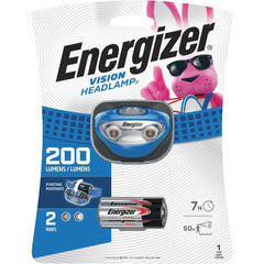 Energizer Vision Headlamp front view, compact and comfortable for hands-free lighting.