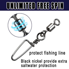 360 degree rotating swivel for smooth fishing line rotation