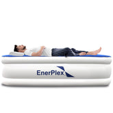 EnerPlex queen air mattress built-in pump demonstrates quick setup for guests.