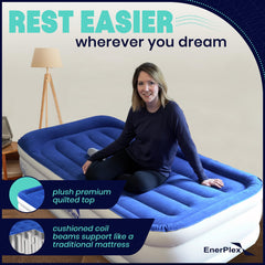 EnerPlex twin air mattress stands 16 inches high for easy access