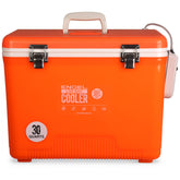 Engel 30qt live bait cooler with aerator pump keeps bait lively on fishing trips.