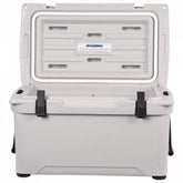 Engel ENG25 cooler exterior view showing rugged rotomolded construction for outdoor use.