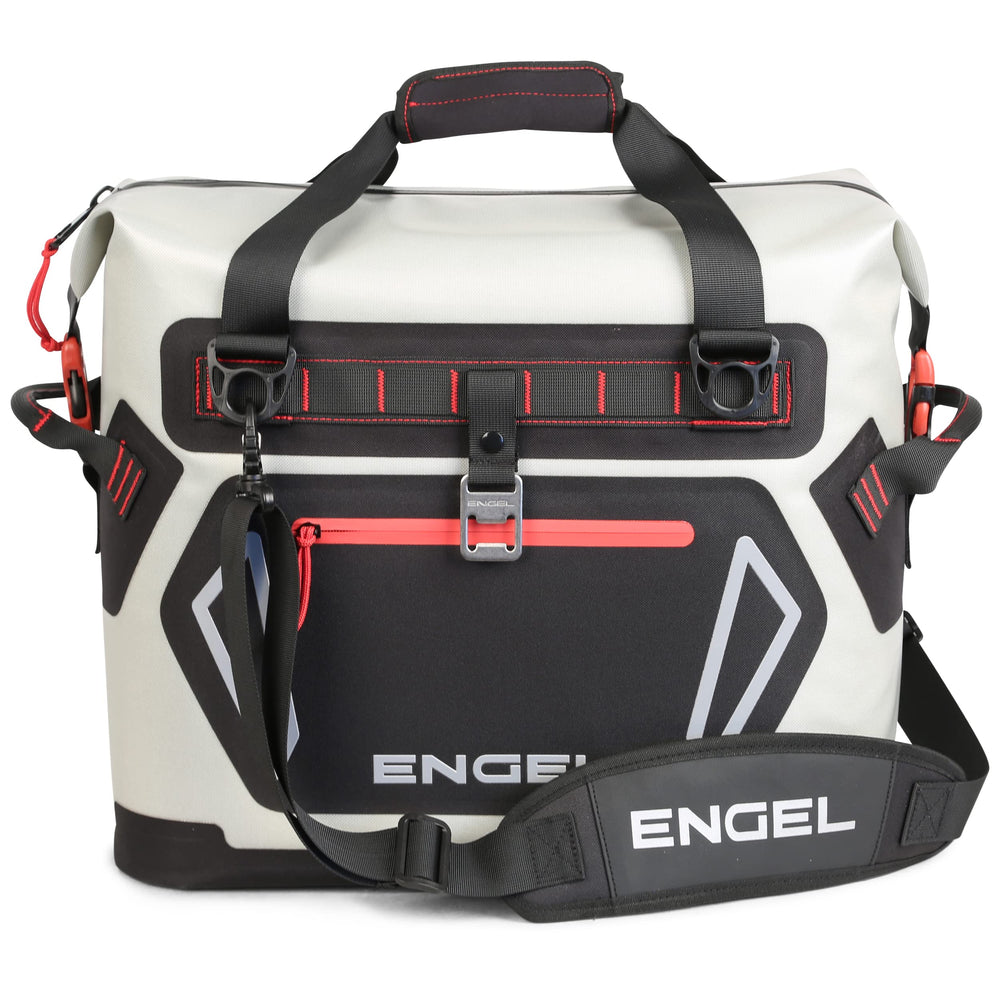 Engel HD20 tote cooler with rugged TPU material for rugged camping use.