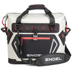 Engel HD20 tote cooler with rugged TPU material for rugged camping use.