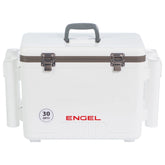 ENGEL UC30 30qt drybox exterior in white for durable outdoor use