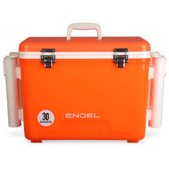 Engel UC30 leak-proof drybox with lid closed protecting food and gear from dust.