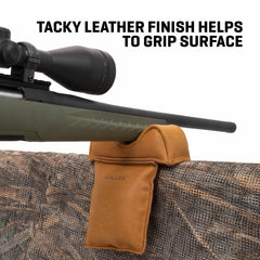 Leather rest grip showing tacky finish