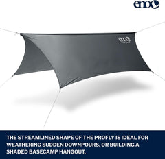 Close-up of ENO ProFly fabric highlights water-shedding ripstop protection