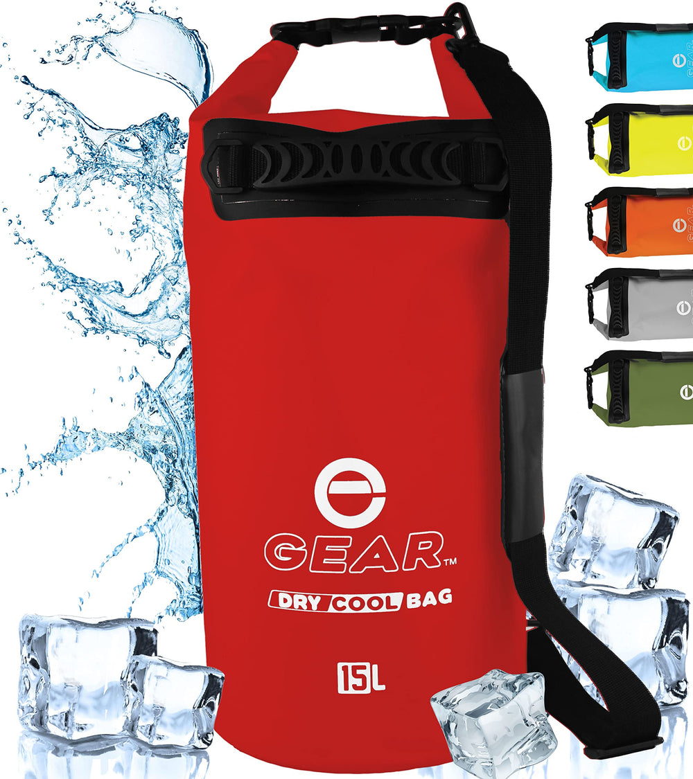 Enthusiast Gear 15L floating cooler bag on water keeps drinks cold.