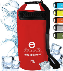 Enthusiast Gear 15L floating cooler bag on water keeps drinks cold.