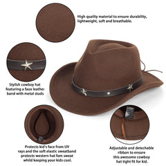 Kids playing outdoors wearing cowboy hat with western theme