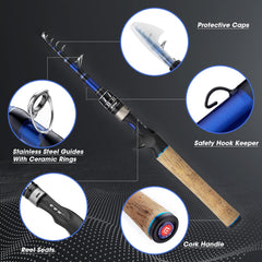 EOW XPEDITE Pro cork-handle closeup highlighting comfortable grip for long days fishing.