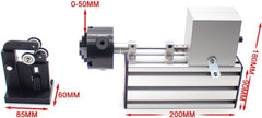 Epoxy fishing-rod winding machine front view showing compact footprint for portable workspace.