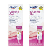 Equate Chafing Relief Gel bottle with 1.5 oz size for on-the-go protection