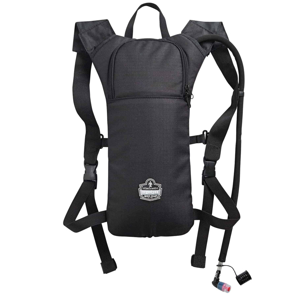 Ergodyne Chill-Its 5155 low-profile hydration pack in black for on-the-go hydration.
