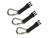 Ergodyne Squids 3025 carabiner attachments for quick tool exchange on retractable lanyards.