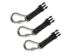 Ergodyne Squids 3025 carabiner attachments for quick tool exchange on retractable lanyards.