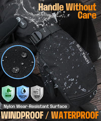 ES Tech heated gloves battery-compartment features a secure, zippered charging port.