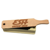 ESH all-weather turkey box call wooden body shows premium craftsmanship for durable outdoor use.