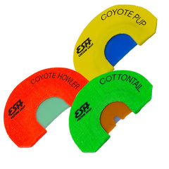 ESH Mouth Coyote Call Combo Pack shows three compact calls for versatile coyote hunting.