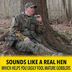 ESH turkey mouth call React; versatile diaphragm call for kee-kees, clucks, and gobbles.