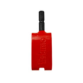 Eskimo 43416 Anchor Install Adapter in red attached to a drill