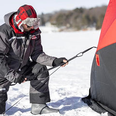 Stainless steel construction offers durability against ice, cold, and wear.