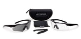 ESS Crossbow 2X clear-lens shield delivers fog-free clarity and UVA/UVB protection.