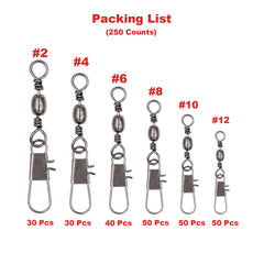 EuTengHao size #4 barrel swivel with safety snap, 30pcs