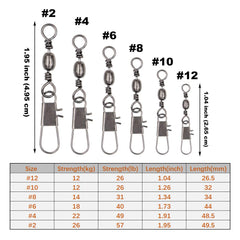 EuTengHao size #6 barrel swivel with safety snap, 40pcs