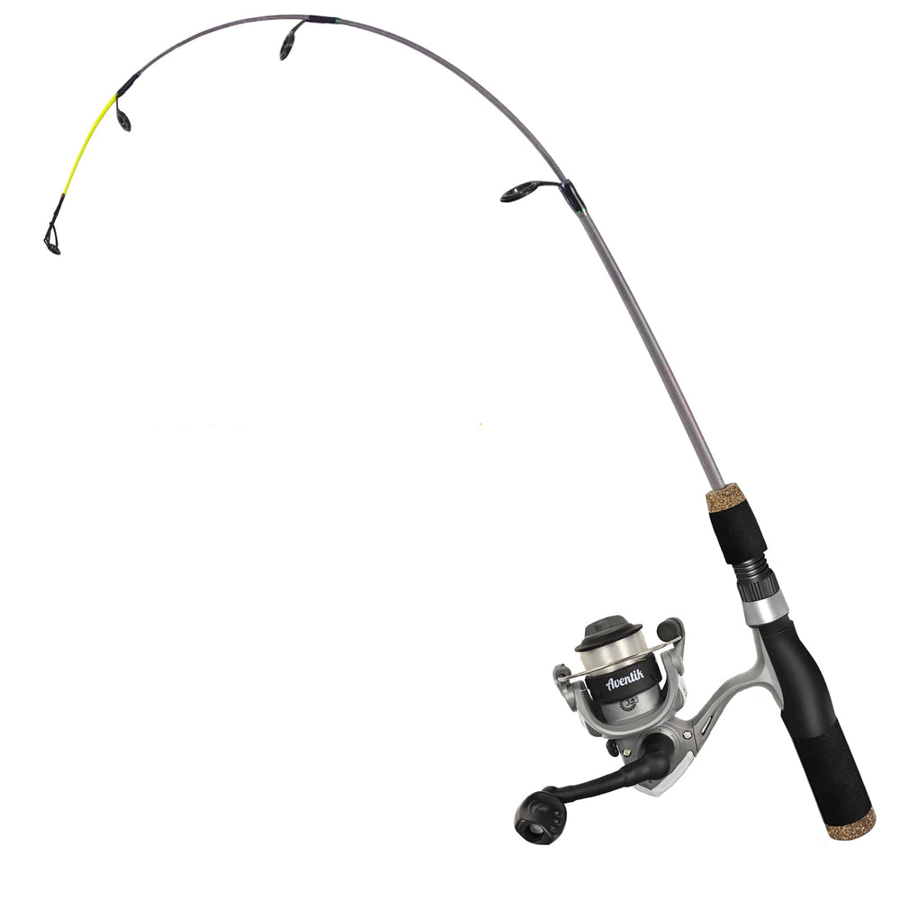 EUPHENG Aventik ultralight ice rod 26inch enhances bite sensitivity for panfish and perch.