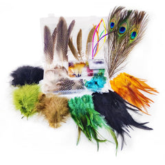 EUPHENG feathers collection close-up shows natural movement for realistic fly patterns.